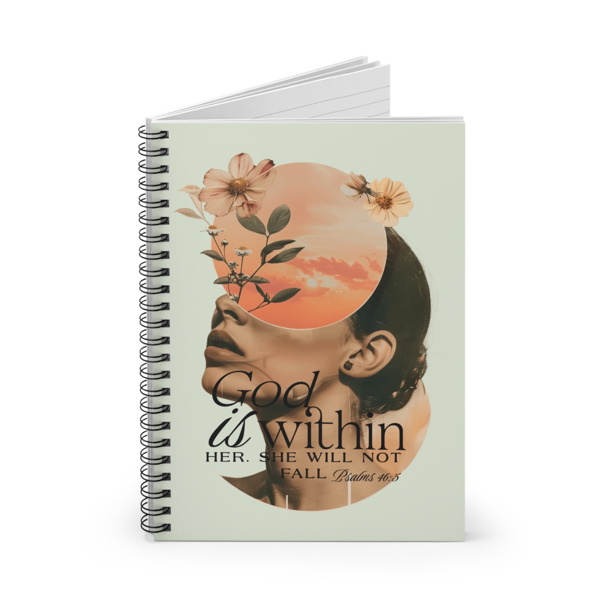 God Is Within Her She Will Not Fall - Spiral Notebook