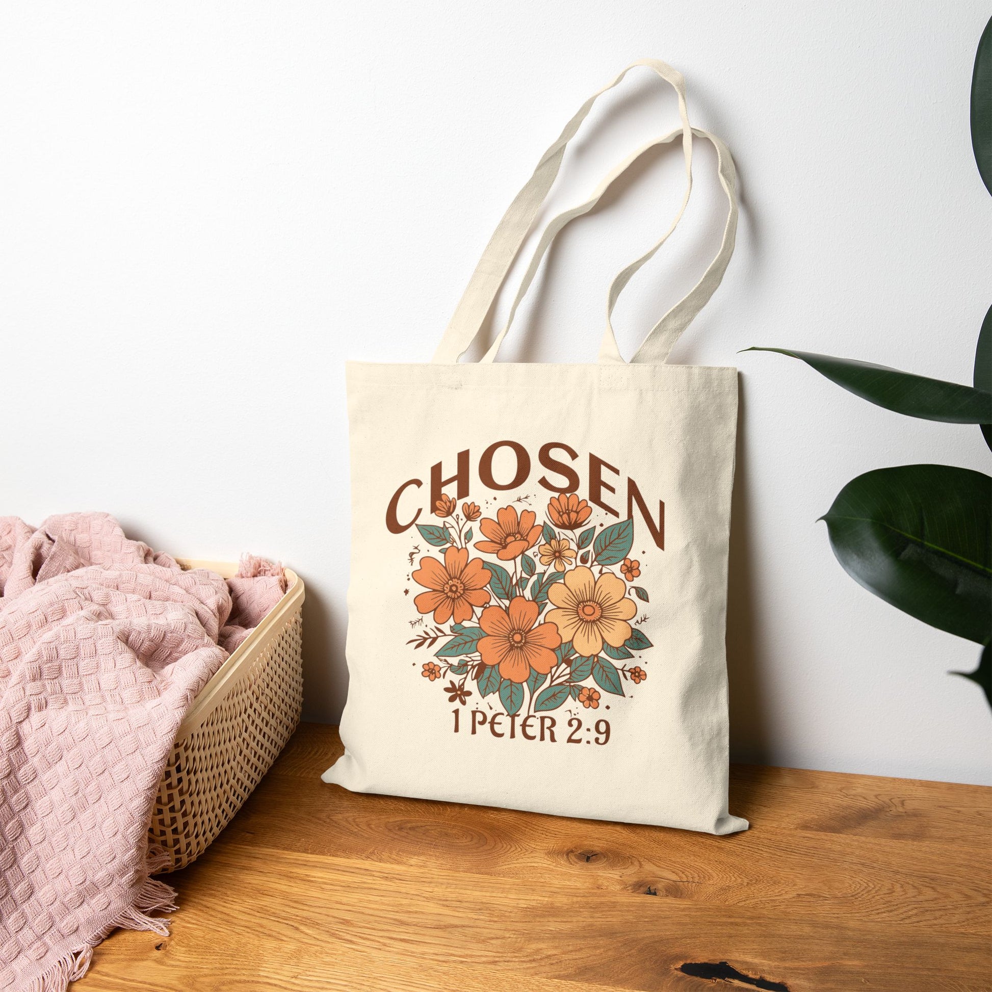 Chosen - Floral Cotton Canvas Tote Bag