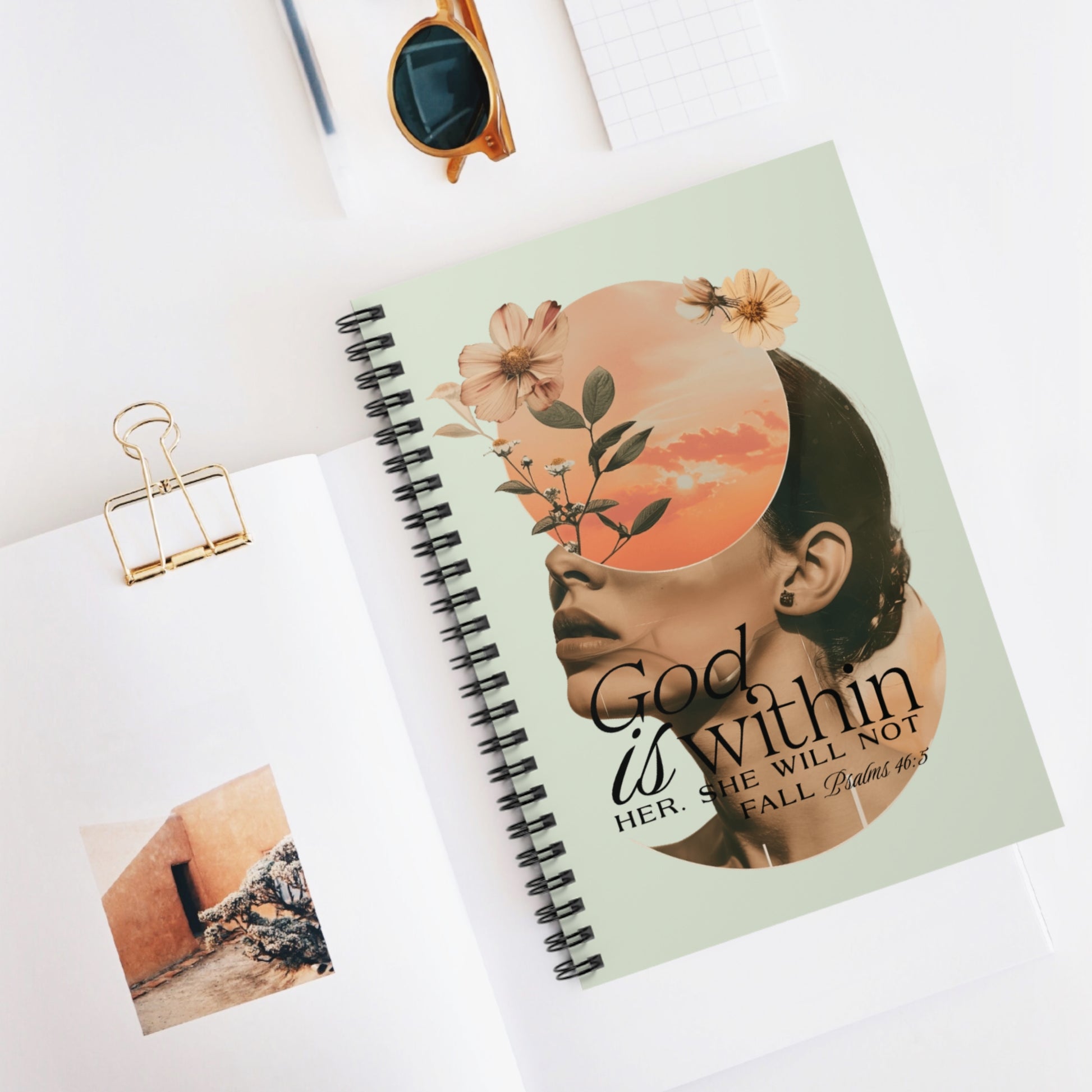 God Is Within Her She Will Not Fall - Spiral Notebook