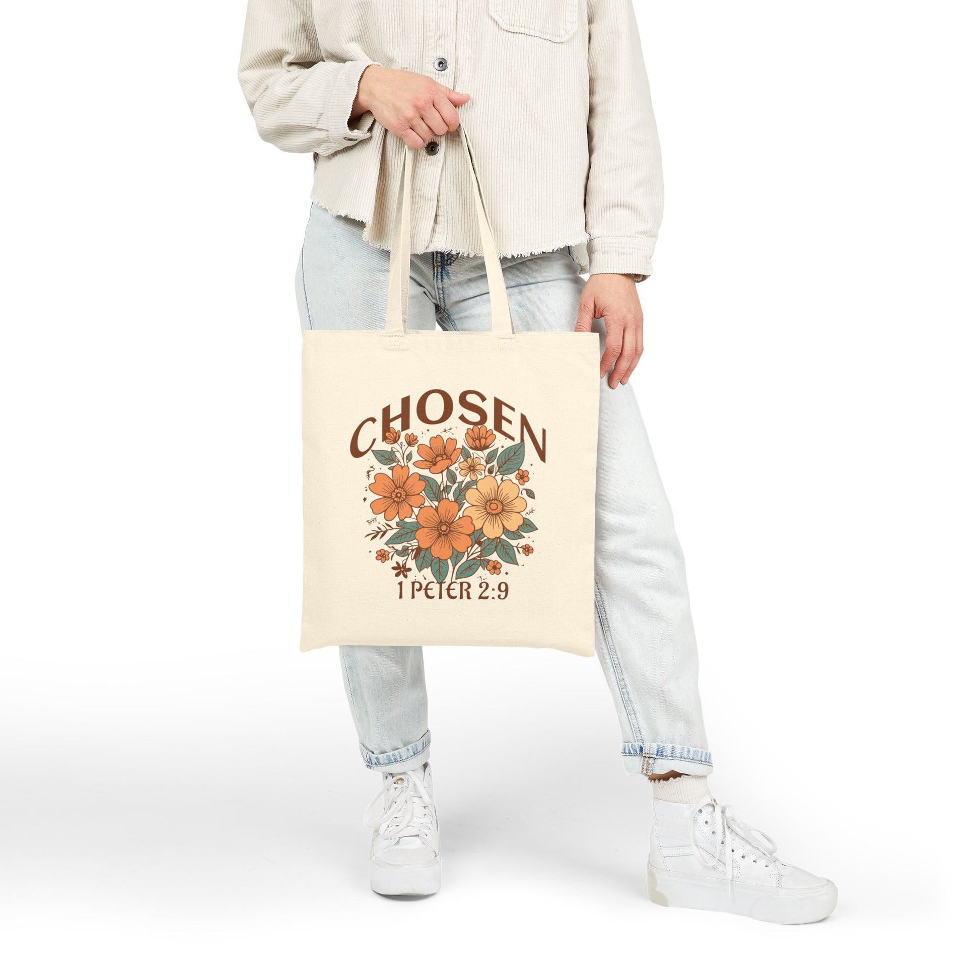 Chosen - Floral Cotton Canvas Tote Bag