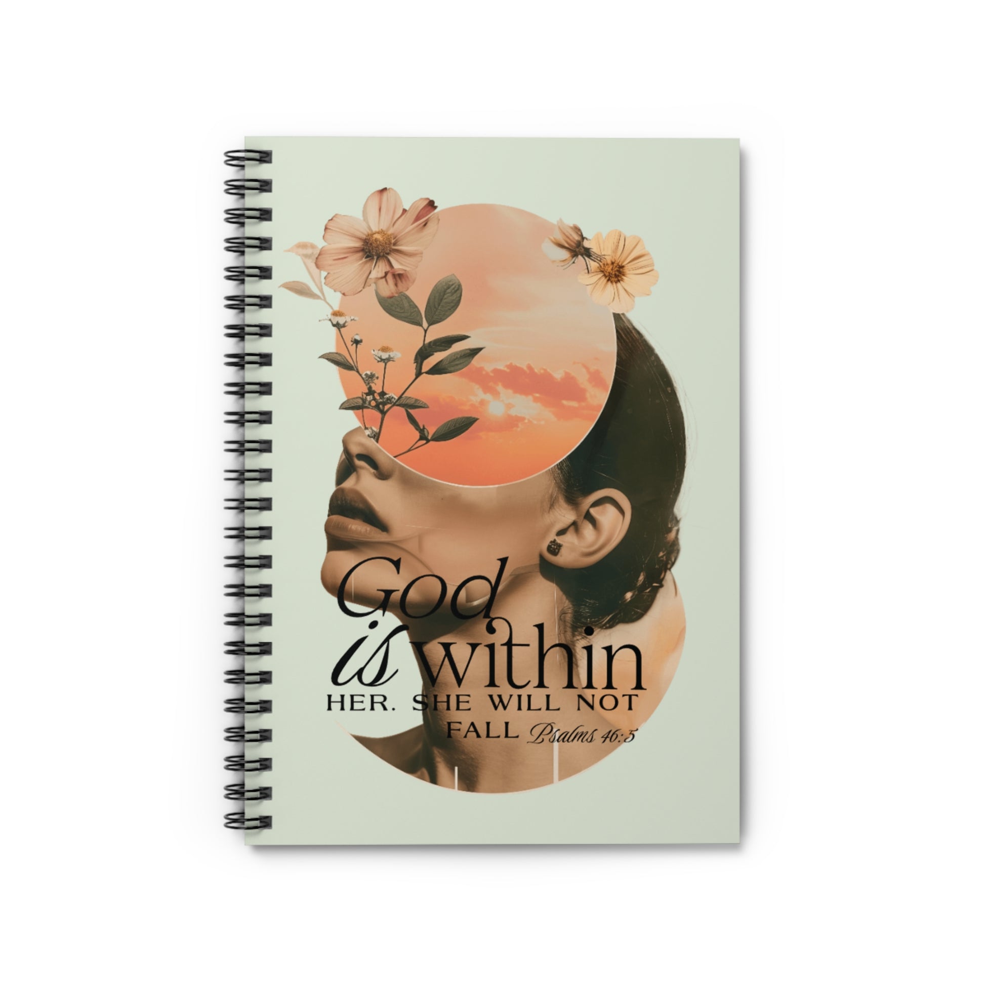 God Is Within Her She Will Not Fall - Spiral Notebook