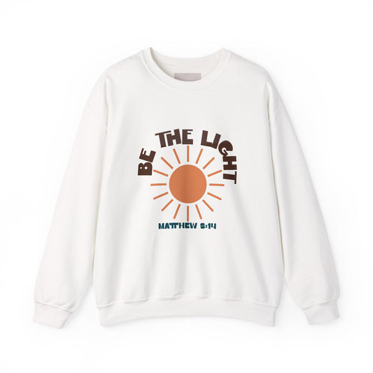 Be The Light Crewneck Sweatshirt - Inspirational Faith Design
